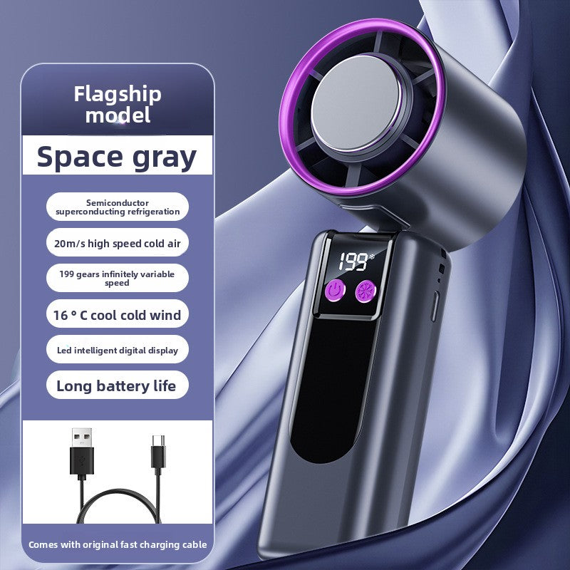 Portable Folding Handheld Fan with Refrigeration Function