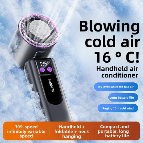 Portable Folding Handheld Fan with Refrigeration Function