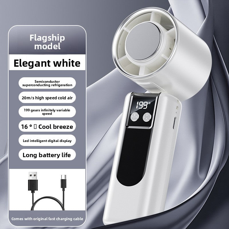 Portable Folding Handheld Fan with Refrigeration Function